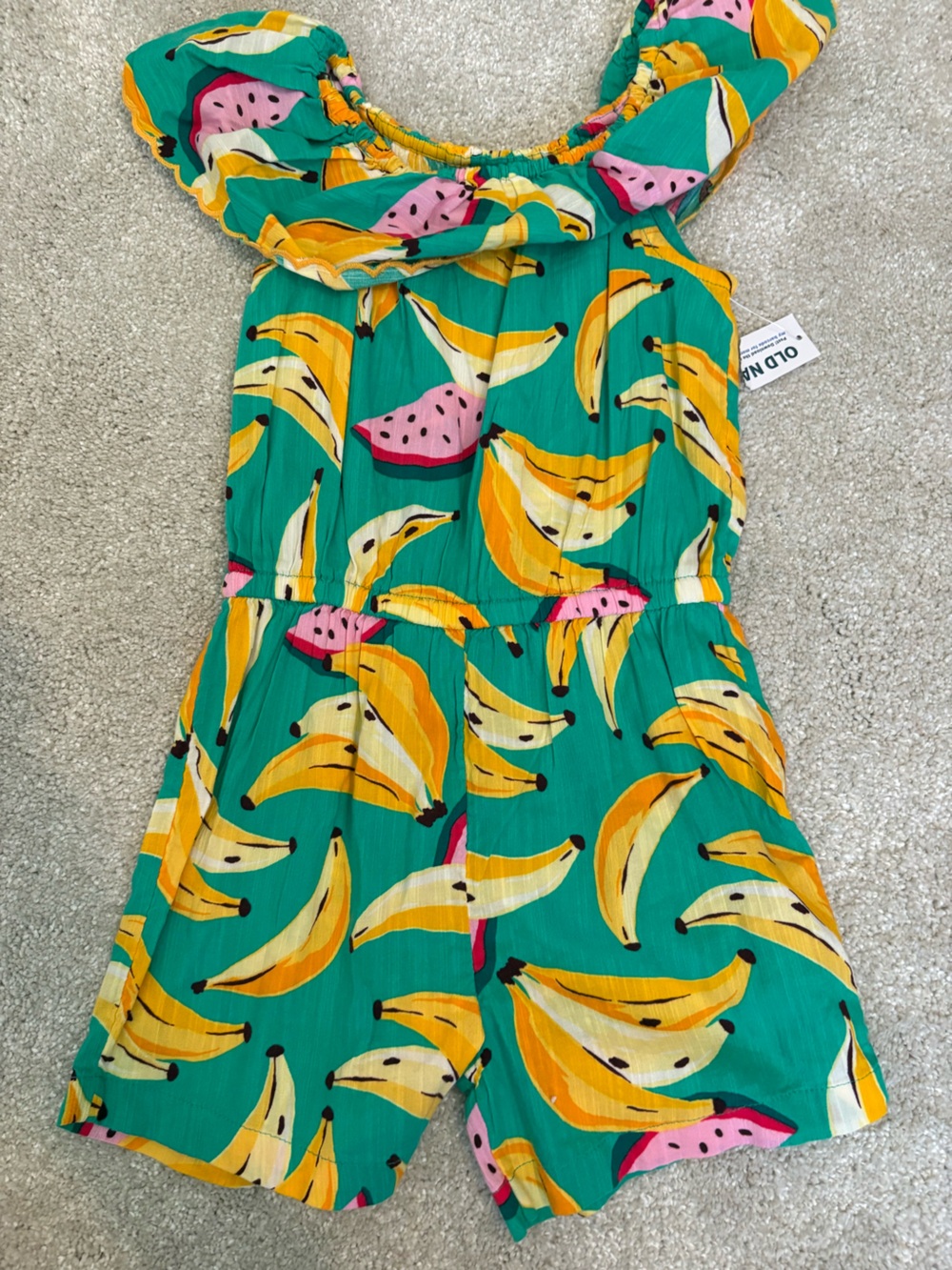 Old Navy Green Banana & Pink Watermelon Kids Shorts Set